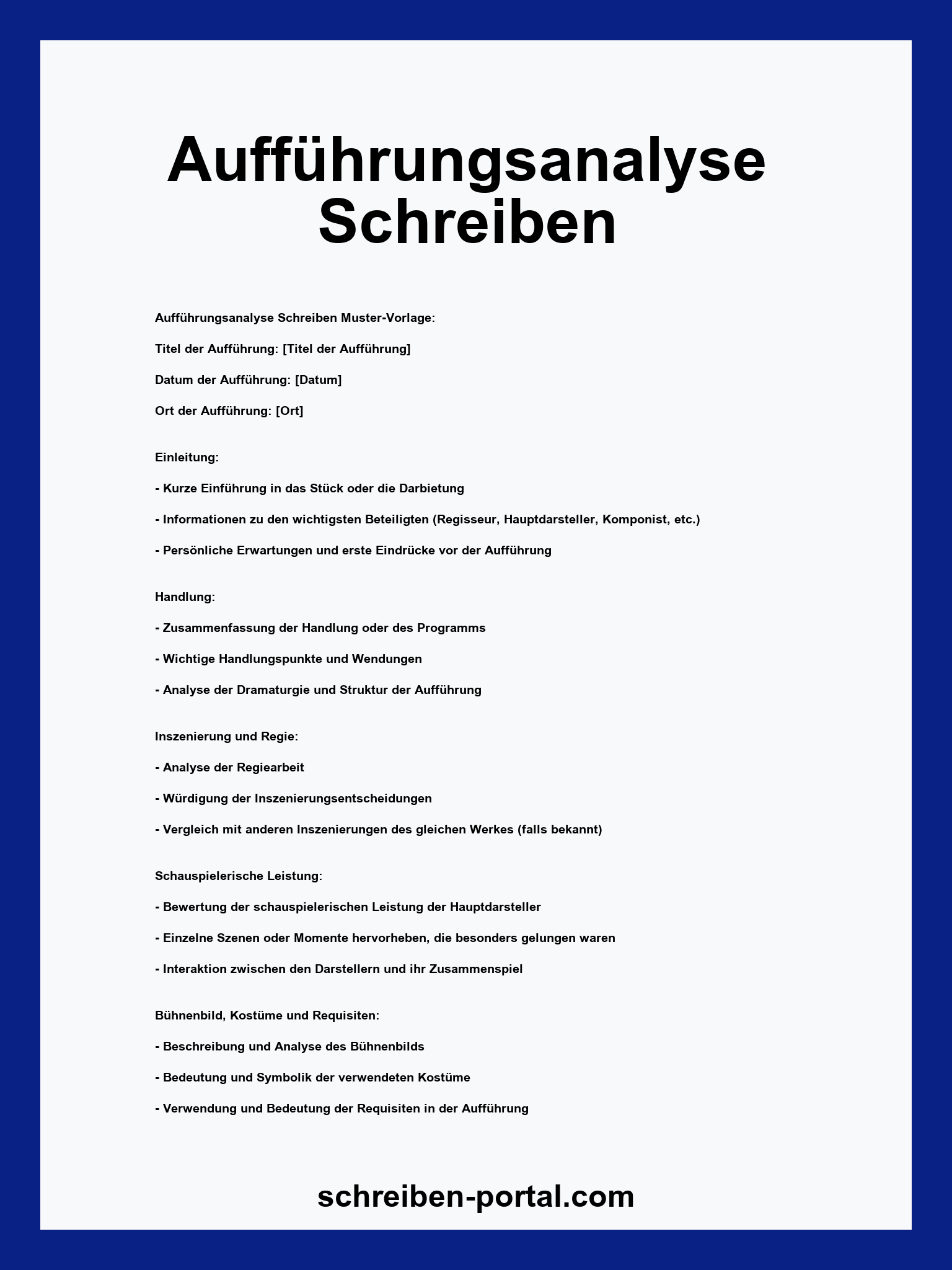 Aufführungsanalyse Schreiben