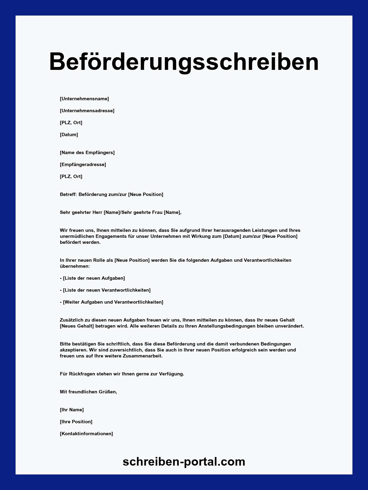 Beförderungsschreiben