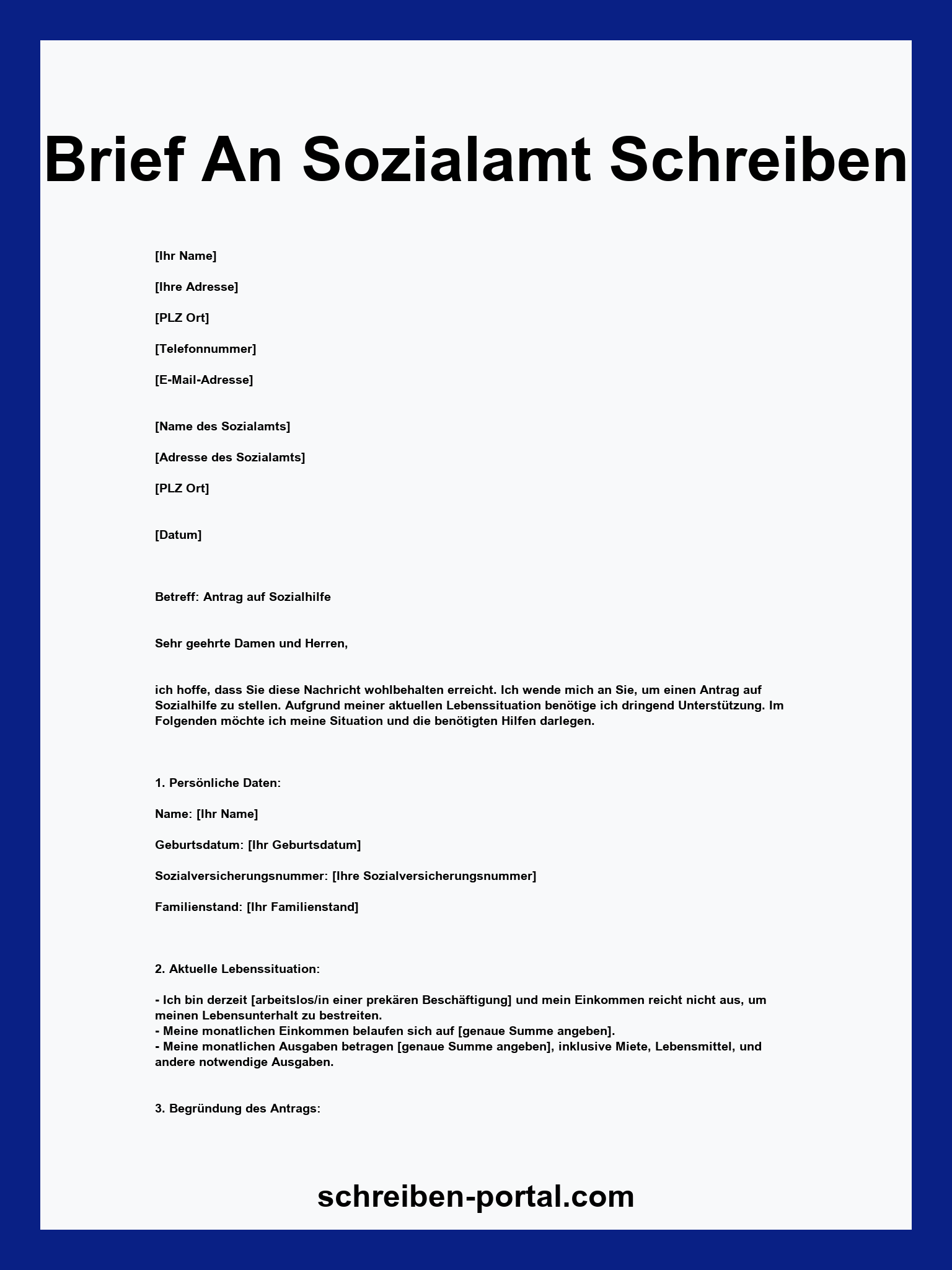 Brief An Sozialamt Schreiben