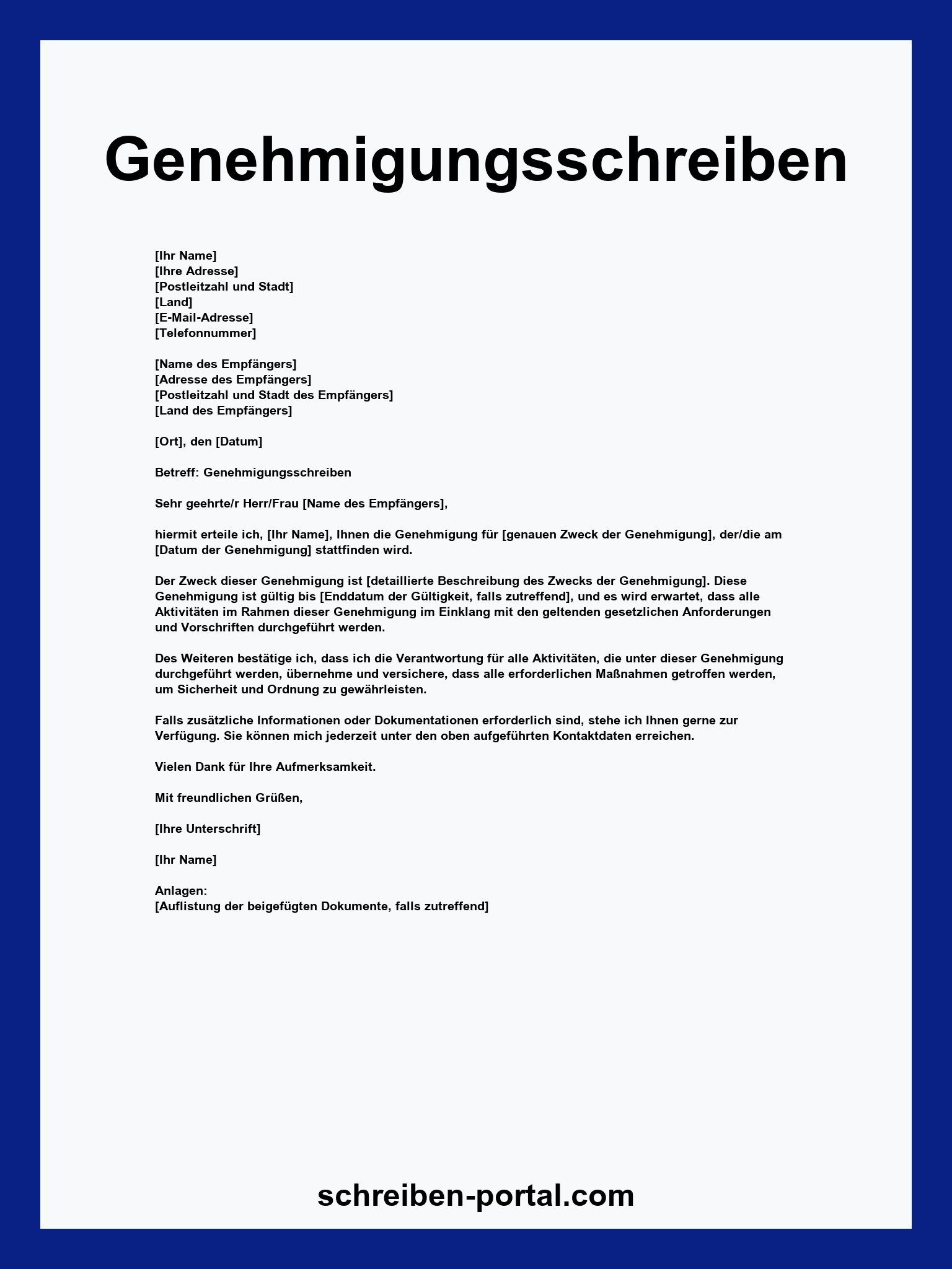 Genehmigungsschreiben